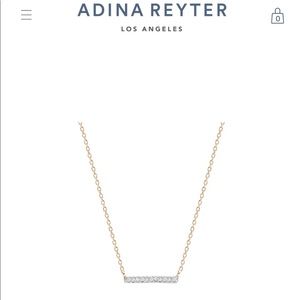 Adina Reyter, Pave Bar Necklace, Yellow Gold